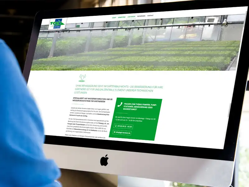 TGB GmbH - professionelles Webdesign von GEKKOmedia mit respnsive Webdesign der Homepage